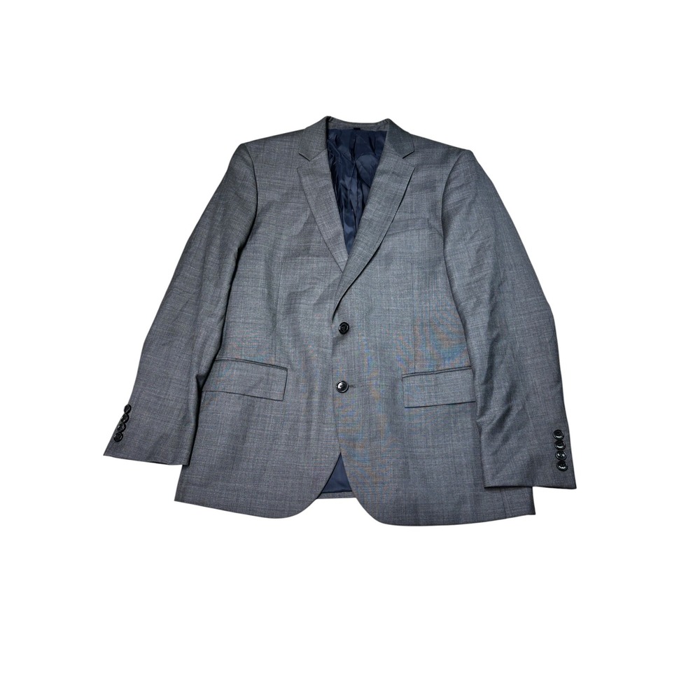 J.Crew Thompson Mens 40S Grey 100% Wool Two Button Suit Jacket Blazer G1730